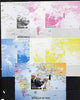 Chad 2009 World Personalities - The Pope, Shimon Peres & Netanyahu s/sheet - the set of 5 imperf progressive proofs comprising the 4 individual colours plus all 4-colour composite, unmounted mint.