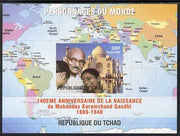 Chad 2009 World Personalities - Mahatma Gandhi imperf s/sheet unmounted mint