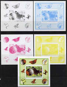 St Thomas & Prince Islands 2008 Butterfly #1 large individual deluxe sheet - the set of 5 imperf progressive proofs comprising the 4 individual colours plus all 4-colour composite, unmounted mint