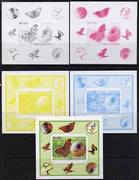 St Thomas & Prince Islands 2008 Butterfly #2 large individual deluxe sheet - the set of 5 imperf progressive proofs comprising the 4 individual colours plus all 4-colour composite, unmounted mint
