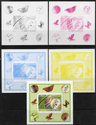 St Thomas & Prince Islands 2008 Butterfly #4 large individual deluxe sheet - the set of 5 imperf progressive proofs comprising the 4 individual colours plus all 4-colour composite, unmounted mint