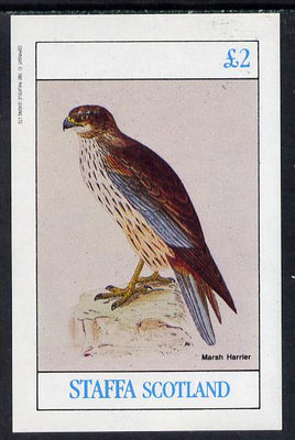 Staffa 1982 Birds #09 (Marsh Harrier) imperf deluxe sheet (£2 value) unmounted mint