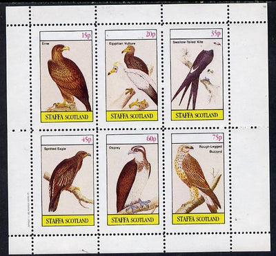 Staffa 1982 Birds of Prey #07 (Erne, Osprey, Kite etc) perf set of 6 values (15p to 75p) unmounted mint