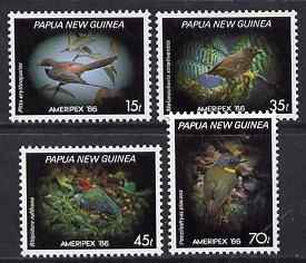 Papua New Guinea 1986 Ameripex '86 - Birds perf set of 4 unmounted mint SG N4020-23