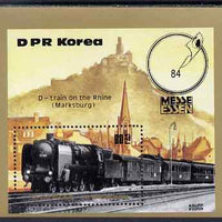 North Korea 1984 Essen Stamp fair - Railway Locomotives perf m/sheet unmounted mint SG MS N2399