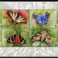 Moldova 2003 Butterflies & Moths perf m/sheet containing 4 values unmounted mint, SG MS 459