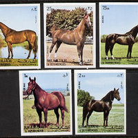 Sharjah 1972 Horses imperf set of 5 unmounted mint (Mi 1006-10B)