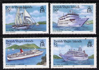 British Virgin Islands 1986 Visiting Cruise Ships set of 4 unmounted mint, SG 592-5