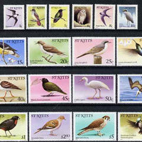 St Kitts 1981-82 Birds definitive set of 18 values complete with imprint date unmounted mint, SG 53B-70B