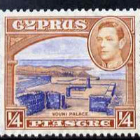 Cyprus 1938-51 KG6 Ruins 1/4pi ultramarine & orange-brown unmounted mint, SG 151
