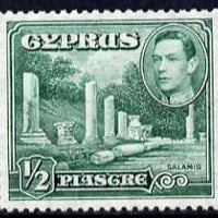 Cyprus 1938-51 KG6 Marble Forum 1/2pi green unmounted mint, SG 152