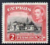 Cyprus 1938-51 KG6 Church of St Barnabas 2pi black & carmine unmounted mint, SG 155b