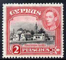Cyprus 1938-51 KG6 Church of St Barnabas 2pi black & carmine unmounted mint, SG 155b