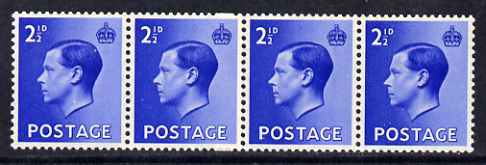 Great Britain 1936 KE8 2.5d coil-join strip of 4 unmounted mint