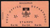 Bahamas 1965 3s booklet (pink cover) complete and fine, SG SB4