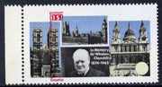 Pabay 1968 Churchill 5s marginal single from left hand side with red misplaced 9 mm to right and partly omitted (only shows ISL), some offset otherwise unmounted and a spectacular error