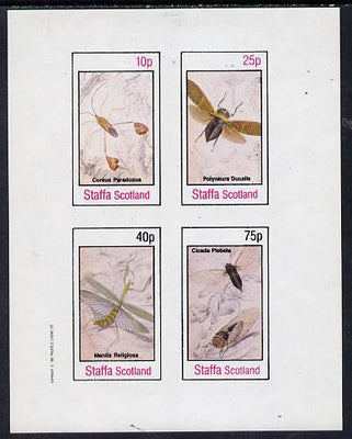 Staffa 1982 Insects imperf,set of 4 values (10p to 75p) unmounted mint