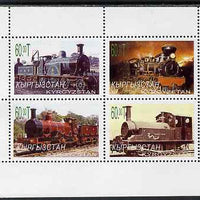 Kyrgyzstan 2000 Steam Locomotives perf sheetlet containing set of 4 values unmounted mint
