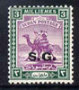 Sudan 1936-46 Official 3m Camel Postman overprinted SG unmounted mint, SG O34