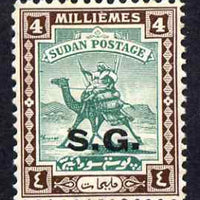 Sudan 1936-46 Official 4m Camel Postman overprinted SG unmounted mint, SG O35