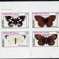 Eynhallow 1982 Butterflies (Papilio Galathea etc) imperf,set of 4 values (10p to 75p) unmounted mint
