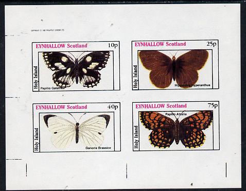 Eynhallow 1982 Butterflies (Papilio Galathea etc) imperf,set of 4 values (10p to 75p) unmounted mint