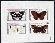 Eynhallow 1982 Butterflies (Papilio Galathea etc) imperf,set of 4 values (10p to 75p) unmounted mint
