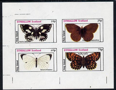 Eynhallow 1982 Butterflies (Papilio Galathea etc) imperf,set of 4 values (10p to 75p) unmounted mint