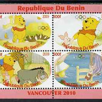 Benin 2009 Pooh Bear & Olympics #01 perf sheetlet containing 4 values unmounted mint. Note this item is privately produced and is offered purely on its thematic appeal