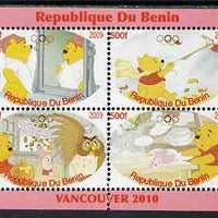 Benin 2009 Pooh Bear & Olympics #02 perf sheetlet containing 4 values unmounted mint. Note this item is privately produced and is offered purely on its thematic appeal