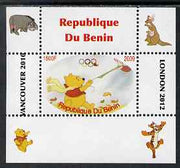 Benin 2009 Pooh Bear & Olympics #04 individual perf deluxe sheet unmounted mint. Note this item is privately produced and is offered purely on its thematic appeal