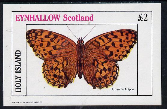 Eynhallow 1982 Butterflies (Argynnis Adippe) imperf deluxe sheet (£2 value) unmounted mint