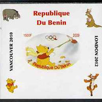 Benin 2009 Pooh Bear & Olympics #04 individual imperf deluxe sheet unmounted mint. Note this item is privately produced and is offered purely on its thematic appeal