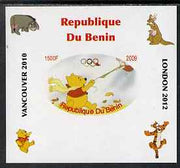 Benin 2009 Pooh Bear & Olympics #04 individual imperf deluxe sheet unmounted mint. Note this item is privately produced and is offered purely on its thematic appeal