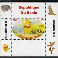 Benin 2009 Pooh Bear & Olympics #08 individual perf deluxe sheet unmounted mint. Note this item is privately produced and is offered purely on its thematic appeal