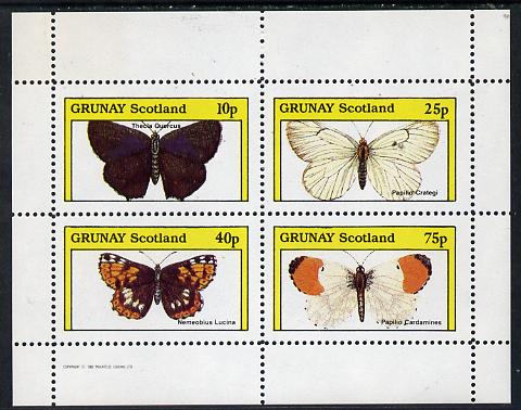 Grunay 1982 Butterflies (Thecla Quercus etc) perf,set of 4 values (10p to 75p) unmounted mint