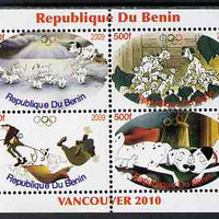 Benin 2009 Disney's 101 Dalmations & Olympics #01 perf sheetlet containing 4 values unmounted mint. Note this item is privately produced and is offered purely on its thematic appeal