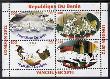 Benin 2009 Disney's 101 Dalmations & Olympics #01 perf sheetlet containing 4 values unmounted mint. Note this item is privately produced and is offered purely on its thematic appeal