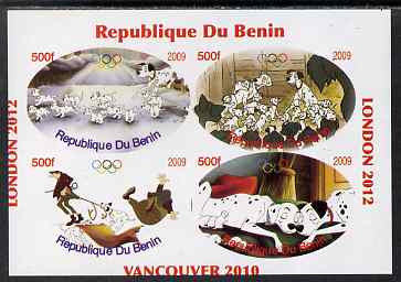 Benin 2009 Disney's 101 Dalmations & Olympics #01 imperf sheetlet containing 4 values unmounted mint. Note this item is privately produced and is offered purely on its thematic appeal