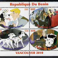 Benin 2009 Disney's 101 Dalmations & Olympics #02 perf sheetlet containing 4 values unmounted mint. Note this item is privately produced and is offered purely on its thematic appeal