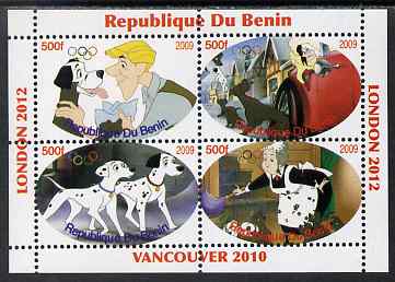 Benin 2009 Disney's 101 Dalmations & Olympics #02 perf sheetlet containing 4 values unmounted mint. Note this item is privately produced and is offered purely on its thematic appeal