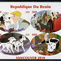 Benin 2009 Disney's 101 Dalmations & Olympics #02 imperf sheetlet containing 4 values unmounted mint. Note this item is privately produced and is offered purely on its thematic appeal