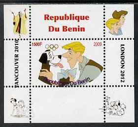 Benin 2009 Disney's 101 Dalmations & Olympics #01 individual perf deluxe sheet unmounted mint. Note this item is privately produced and is offered purely on its thematic appeal