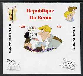 Benin 2009 Disney's 101 Dalmations & Olympics #01 individual imperf deluxe sheet unmounted mint. Note this item is privately produced and is offered purely on its thematic appeal