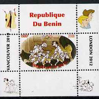 Benin 2009 Disney's 101 Dalmations & Olympics #03 individual perf deluxe sheet unmounted mint. Note this item is privately produced and is offered purely on its thematic appeal