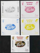 Benin 2009 Disney's 101 Dalmations & Olympics #03 individual deluxe sheet the set of 5 imperf progressive proofs comprising the 4 individual colours plus all 4-colour composite, unmounted mint