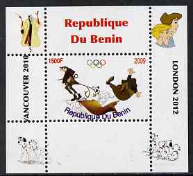 Benin 2009 Disney's 101 Dalmations & Olympics #04 individual perf deluxe sheet unmounted mint. Note this item is privately produced and is offered purely on its thematic appeal