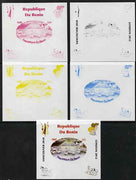Benin 2009 Disney's 101 Dalmations & Olympics #06 individual deluxe sheet the set of 5 imperf progressive proofs comprising the 4 individual colours plus all 4-colour composite, unmounted mint