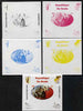 Benin 2009 Disney's 101 Dalmations & Olympics #07 individual deluxe sheet the set of 5 imperf progressive proofs comprising the 4 individual colours plus all 4-colour composite, unmounted mint