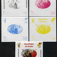 Benin 2009 Disney's 101 Dalmations & Olympics #07 individual deluxe sheet the set of 5 imperf progressive proofs comprising the 4 individual colours plus all 4-colour composite, unmounted mint